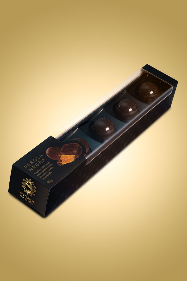 caixa de chocolate pérola negra - Chocolateria Brasileira